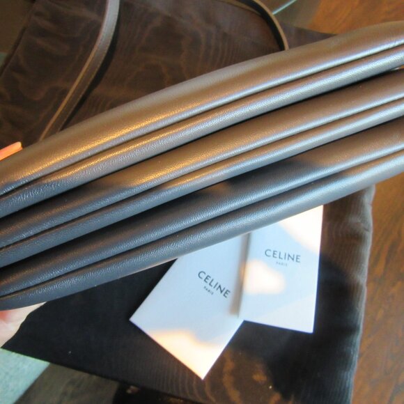 Celine Small Trio Crossbody/Shoulder Bag in Dark Grey & Gold Hardware EUC - Picture 3 of 16